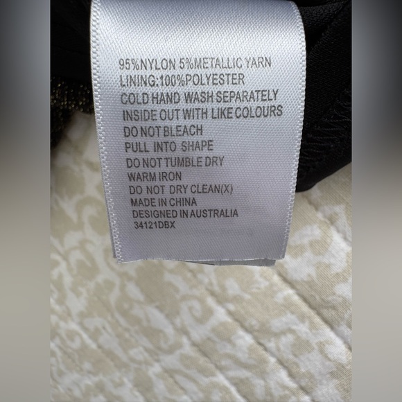 Bardot for Anthropologie | Romeo Lace-Up Midi Dress | Black & Gold | Size 8 - Picture 15 of 16